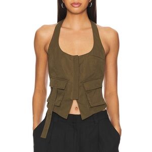 Olive Halter Top